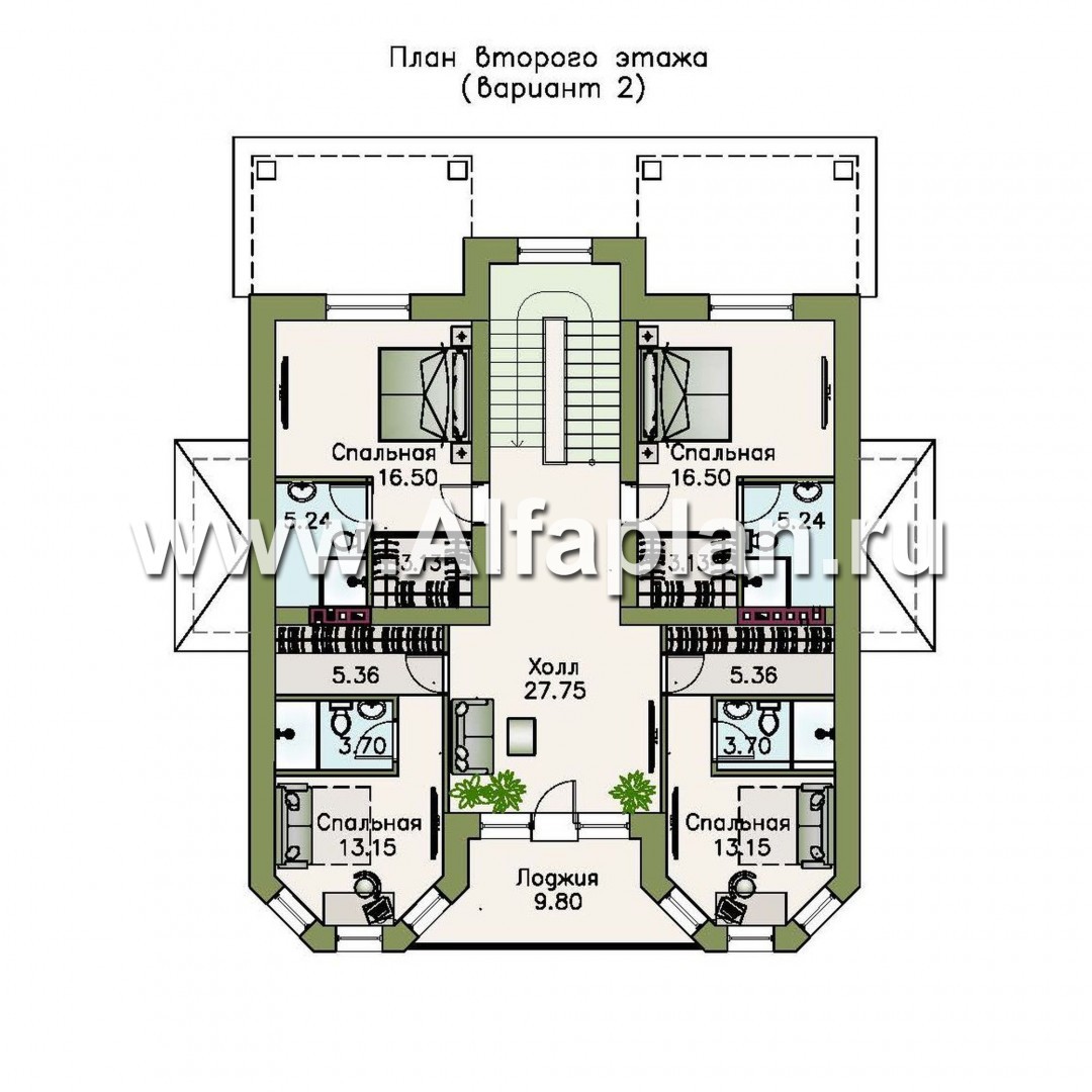 Проекты домов Альфаплан - «Рюрик» - солидный дом из газобетона для солидной семьи - изображение плана проекта №3