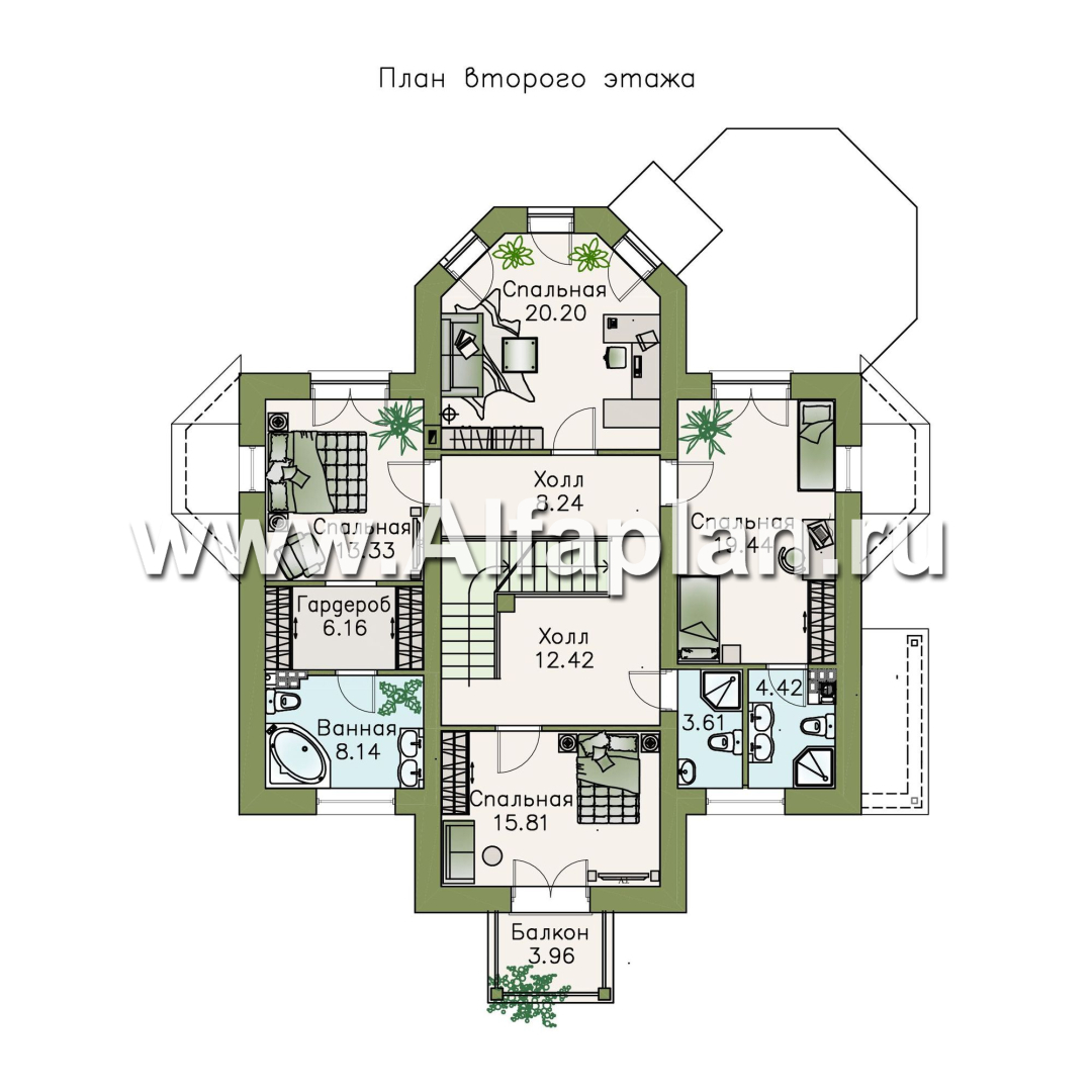 Проекты домов Альфаплан - «Головин плюс» - особняк в стиле Петровских традиций - план проекта №4