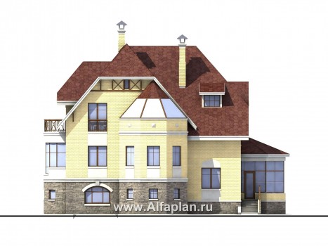 Проекты домов Альфаплан - «Каменный остров» - особняк бизнес-класса - превью фасада №4