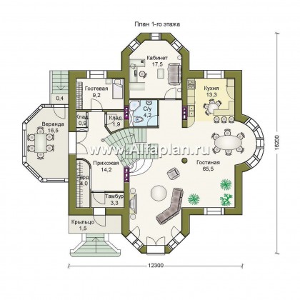 Проекты домов Альфаплан - «Каменный остров» - особняк бизнес-класса - превью плана проекта №2