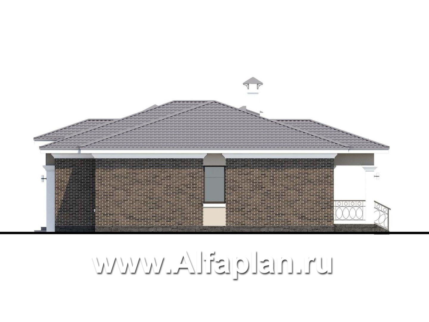 Проекты домов Альфаплан - «Жасмин» - одноэтажный дом с гаражом в классическом стиле - изображение фасада №2