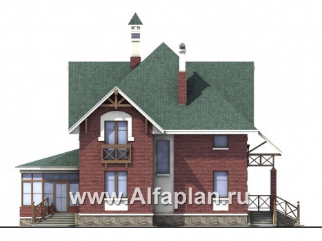 Проекты домов Альфаплан - «Магистр» - двухэтажный  дом с эркером - превью фасада №3