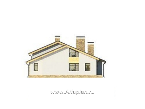 Проекты домов Альфаплан - Удобный современный мансардный коттедж - превью фасада №2