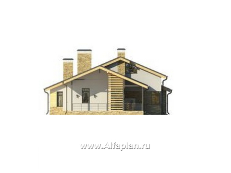 Проекты домов Альфаплан - Удобный современный мансардный коттедж - превью фасада №3