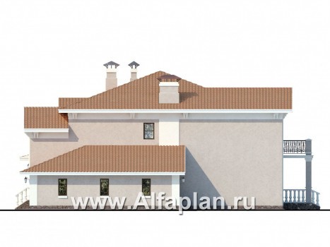Проекты домов Альфаплан - «Эсперанса» - загородный особняк с террасой и гаражом - превью фасада №2