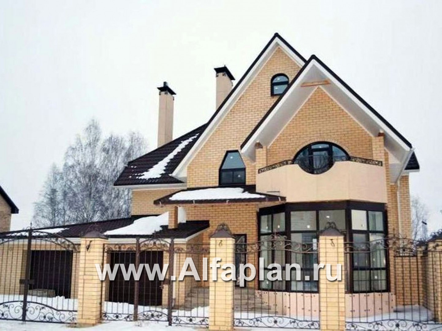Проекты домов Альфаплан - «Белый ветер» - загородный коттедж с жилой мансардой - дополнительное изображение №2