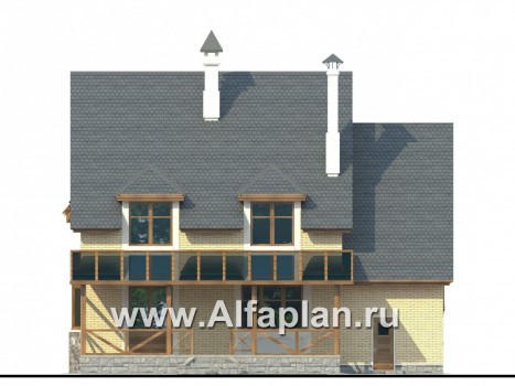 Проекты домов Альфаплан - «Особняк» - проект коттеджа в классической традиции - превью фасада №4