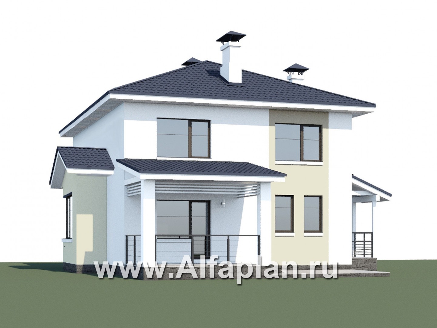 Проекты домов Альфаплан - «Лотос» - компактный современный двухэтажный дом - дополнительное изображение №1