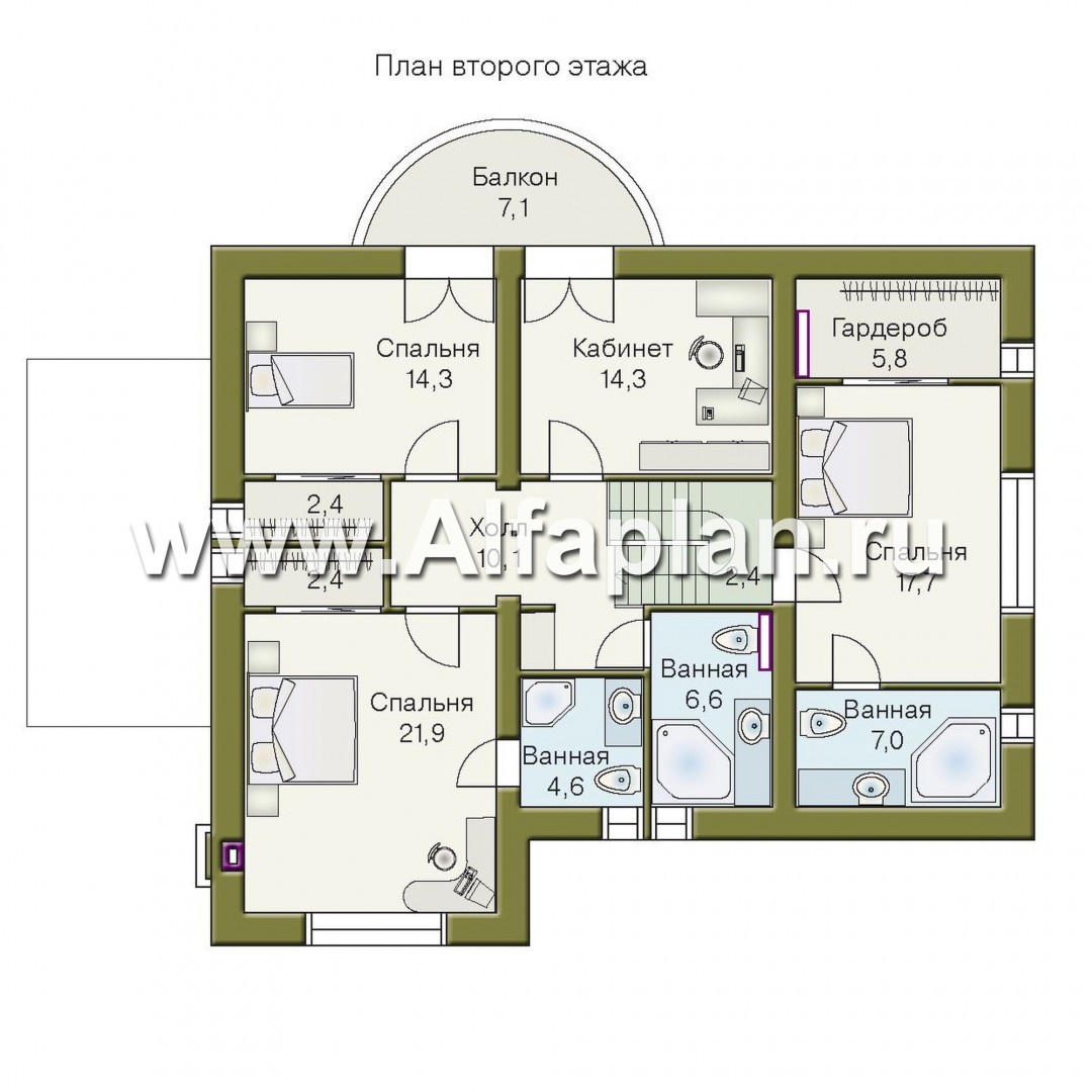 Проекты домов Альфаплан - «Суперстилиса» - удобный дом с рациональной планировкой - изображение плана проекта №2