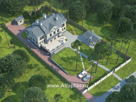 Проекты домов Альфаплан - «Поместье» - элитный коттедж в классическом стиле - превью дополнительного изображения №3
