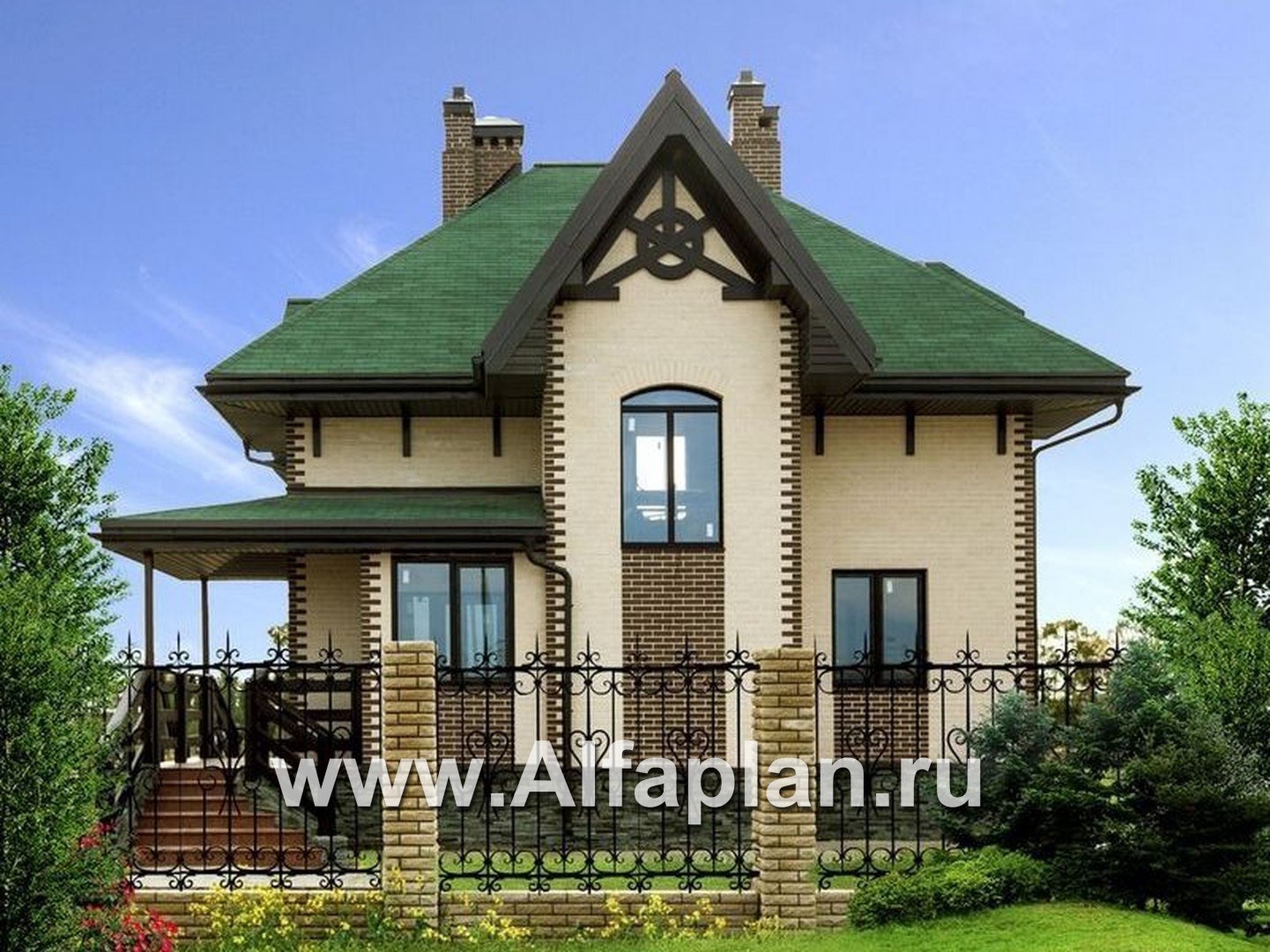 Проекты домов Альфаплан - «Шале Малек» -  проект дома с мансардой, с террасой - дополнительное изображение №2