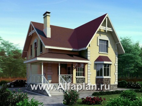 Проекты домов Альфаплан - «Ретростилиса» - проект экономичного дома для небольшого участка - превью дополнительного изображения №1
