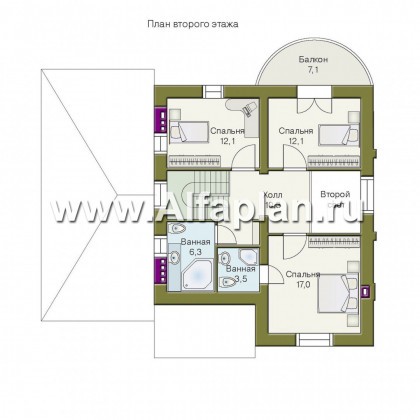 Проекты домов Альфаплан - «Ретростилиса» - рациональный дом с гаражом - превью плана проекта №2