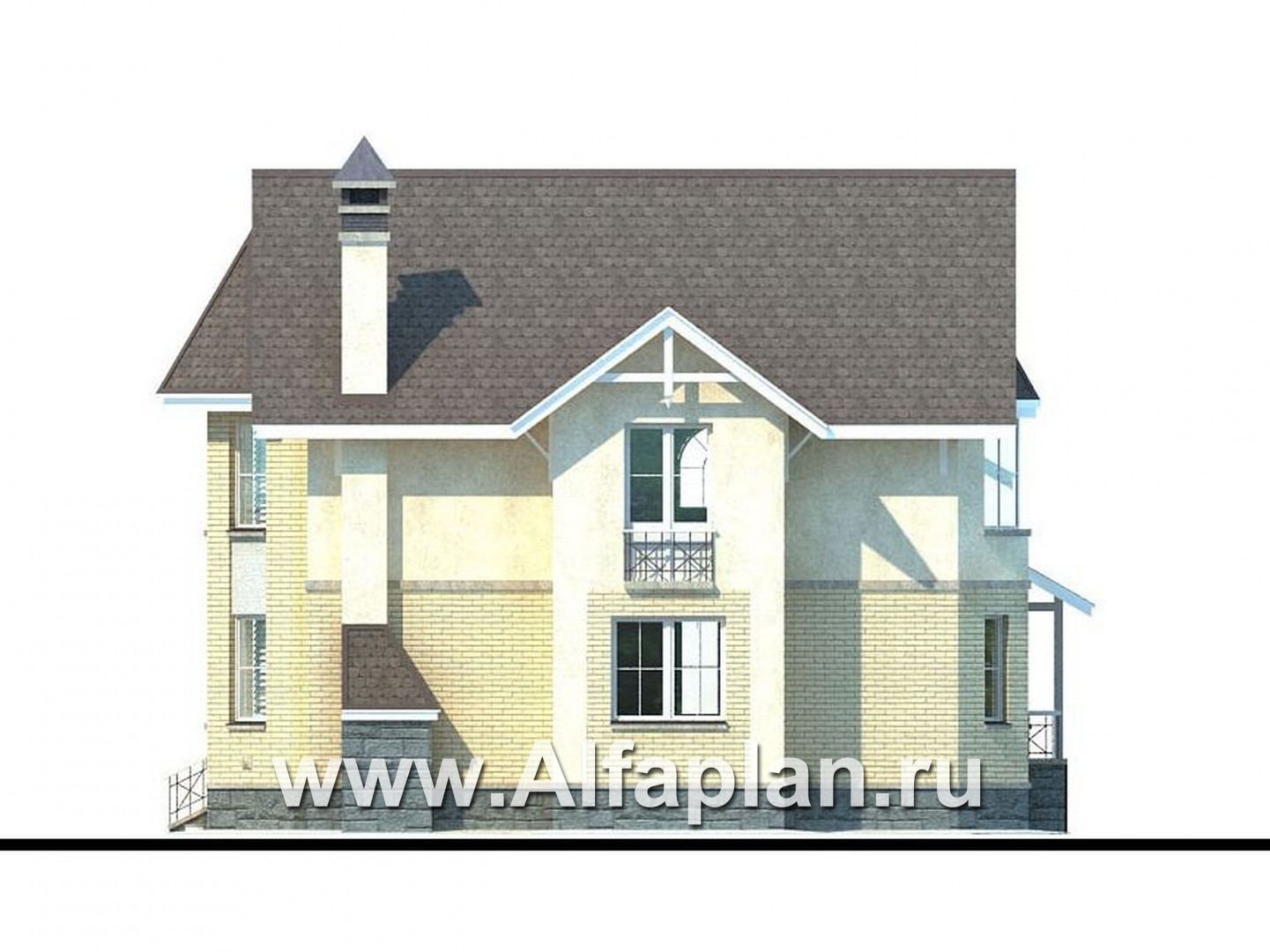 Проекты домов Альфаплан - «Фортуна» - экономичный и компактный загородный дом - изображение фасада №2