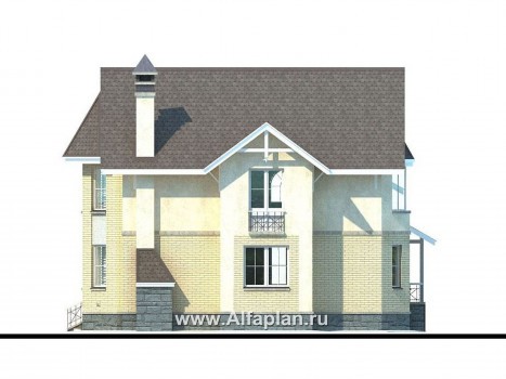 Проекты домов Альфаплан - «Фортуна» - экономичный и компактный загородный дом - превью фасада №2
