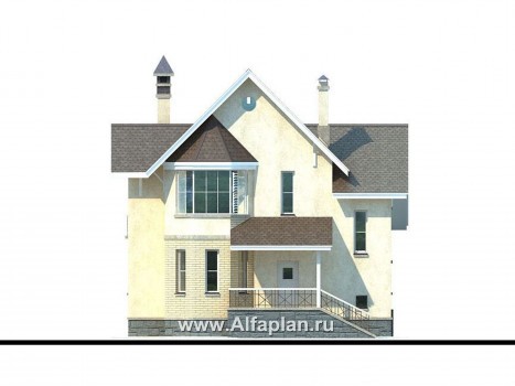 Проекты домов Альфаплан - «Фортуна» - экономичный и компактный загородный дом - превью фасада №4
