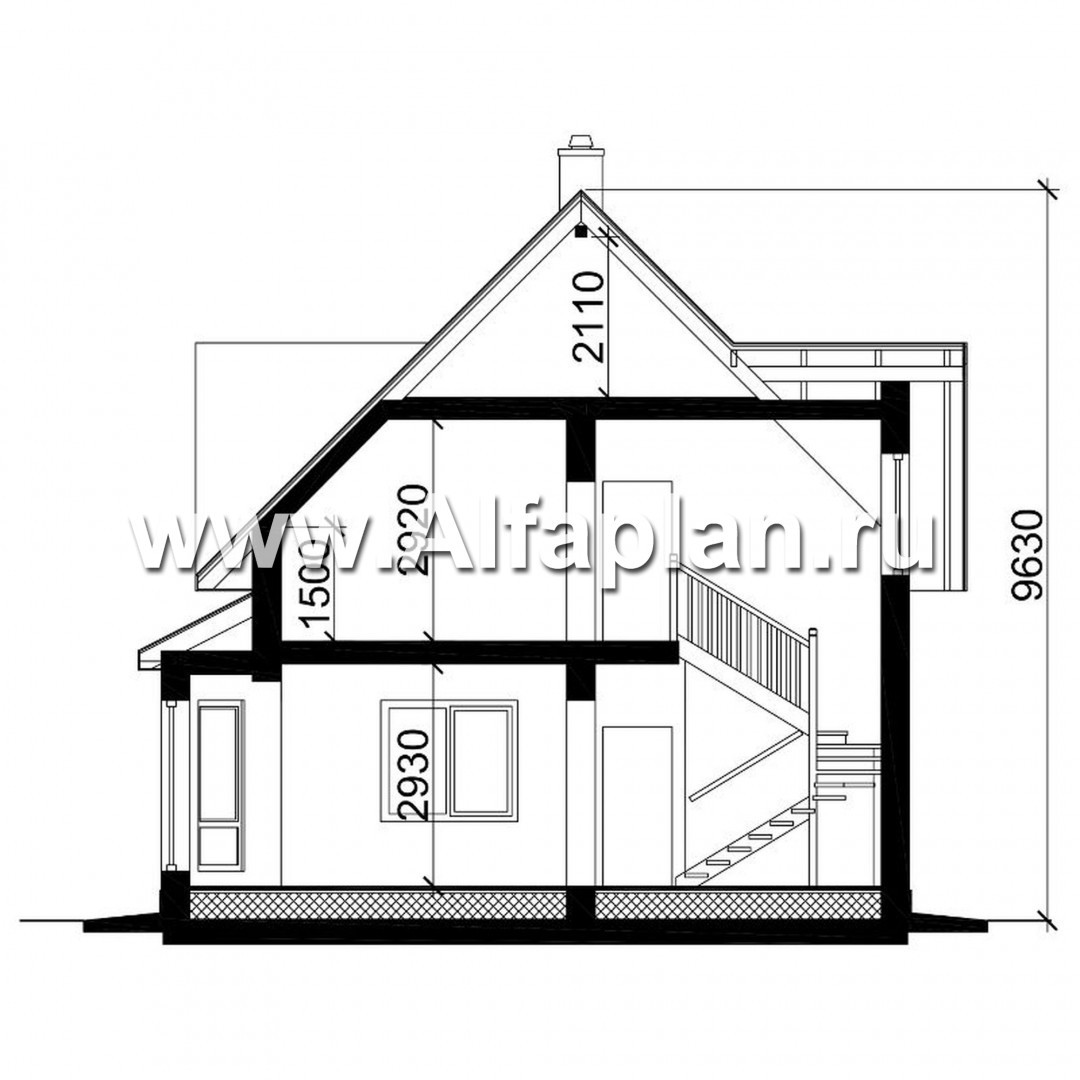 Проекты домов Альфаплан - Экономичный дом из газобетона - изображение плана проекта №3