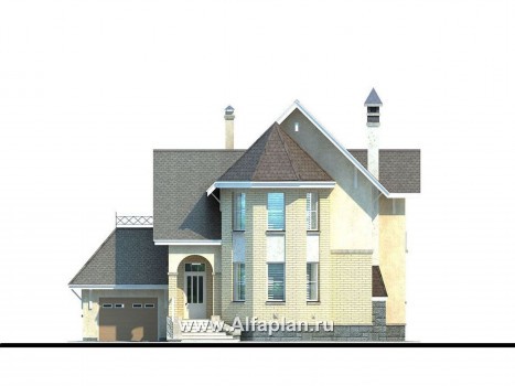 Проекты домов Альфаплан - «Фортуна» - небольшой загородный дом - превью фасада №1