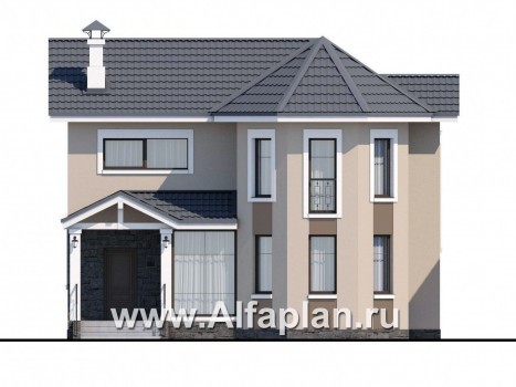 Проекты домов Альфаплан - «Веста» - небольшой дом с отличной планировкой  - превью фасада №1