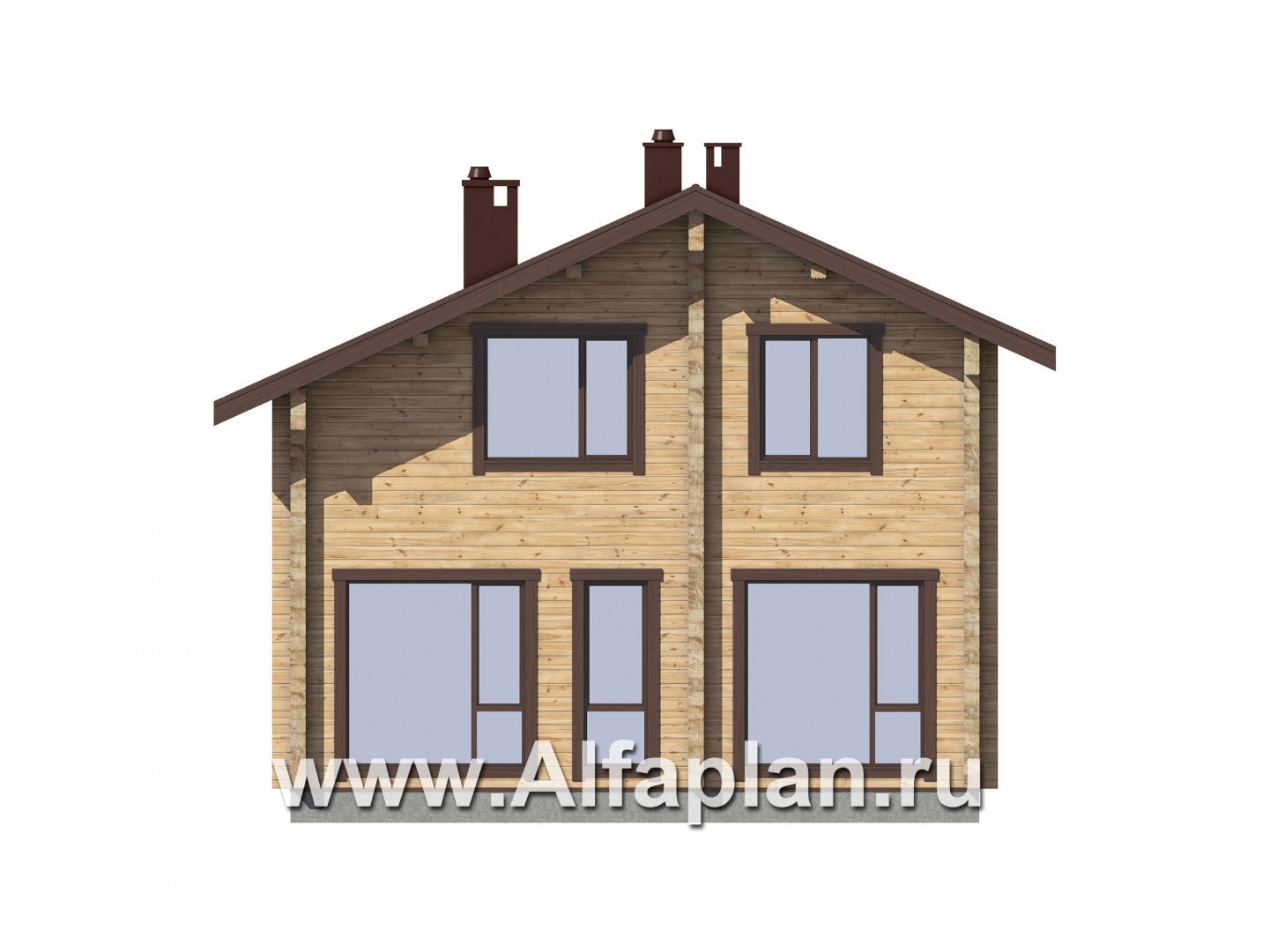 Проекты домов Альфаплан - Традиционный деревянный дом с удобной планировкой - изображение фасада №3