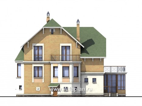 Проекты домов Альфаплан - «Крестный Пачино»  - фешенебельный загородный дом - превью фасада №4