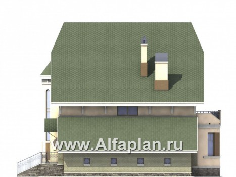 Проекты домов Альфаплан - «Барби-Холл»  - коттедж с полукруглым эркером - превью фасада №2