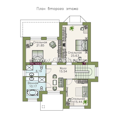 Проекты домов Альфаплан - «Репутация» - дом с аристократическими фасадами - превью плана проекта №2
