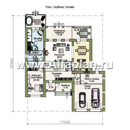 Проекты домов Альфаплан - «Палането» - особняк на самый взыскательный вкус - превью плана проекта №1