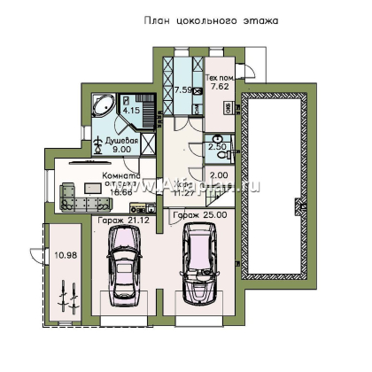 Проекты домов Альфаплан - «Три семерки» - трехэтажный загородный особняк - превью плана проекта №1