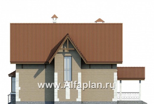 Проекты домов Альфаплан - «Примавера» - компактный коттедж c теплым гаражом - превью фасада №2