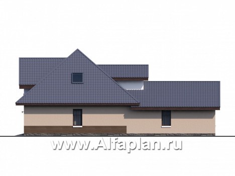 Проекты домов Альфаплан - Гараж со студией и хозблоком - превью фасада №2
