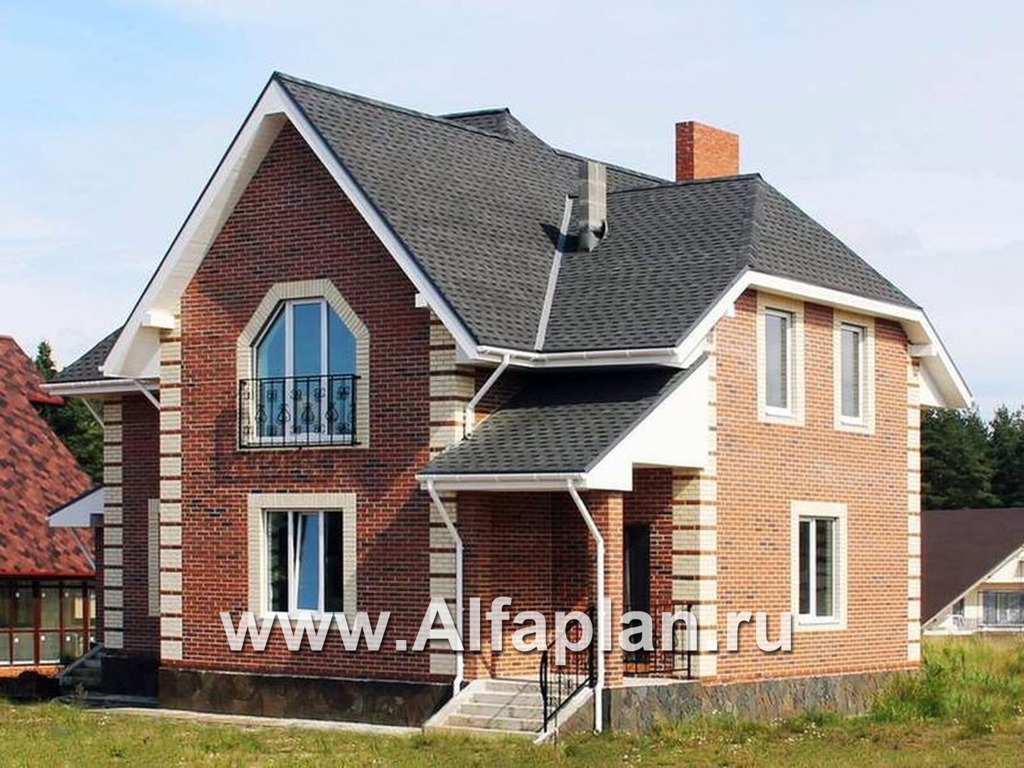 Проекты домов Альфаплан - «Клио» - небольшой дом с угловой террасой - дополнительное изображение №1