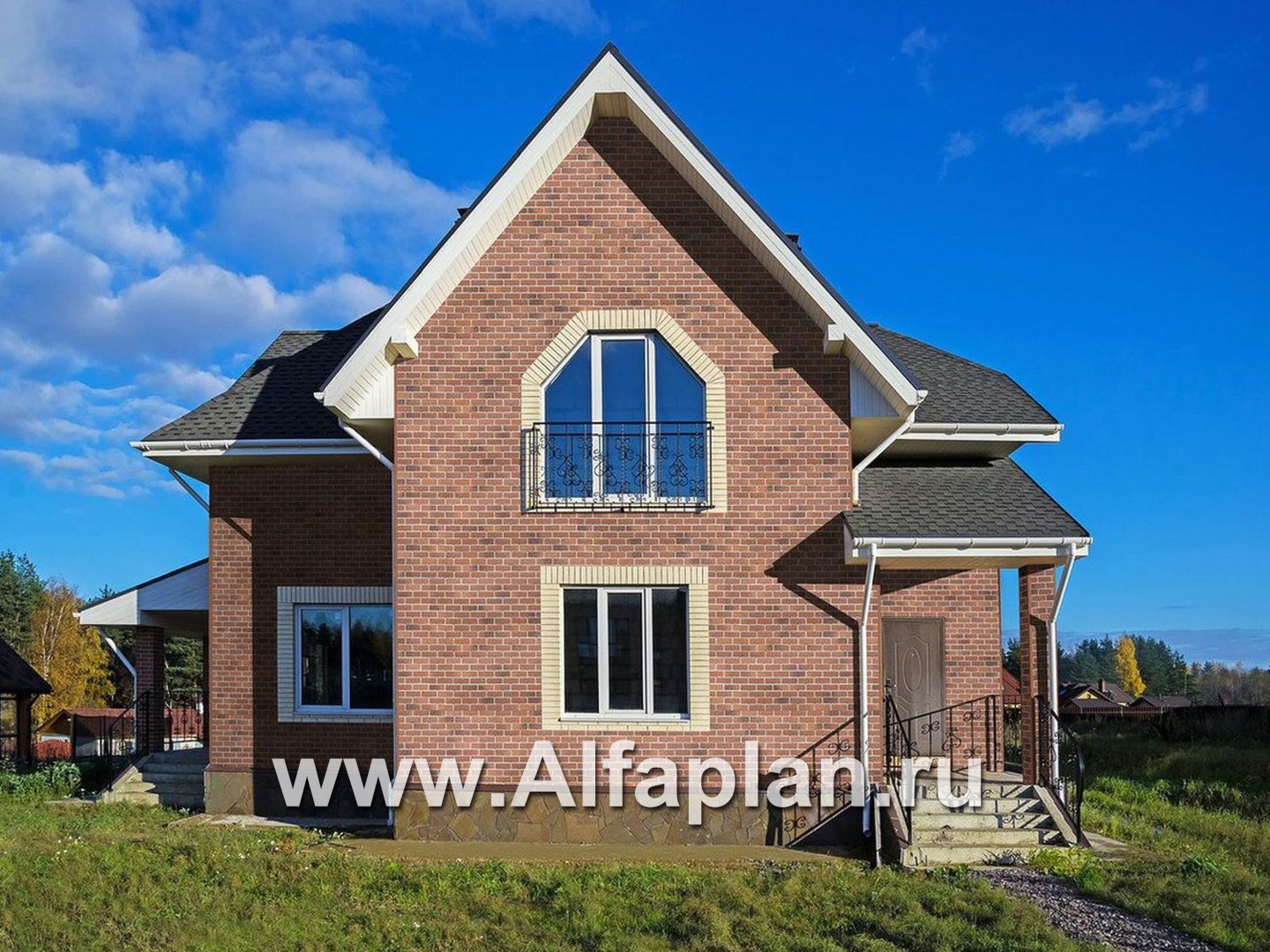 Проекты домов Альфаплан - «Клио» - небольшой дом с угловой террасой - дополнительное изображение №2