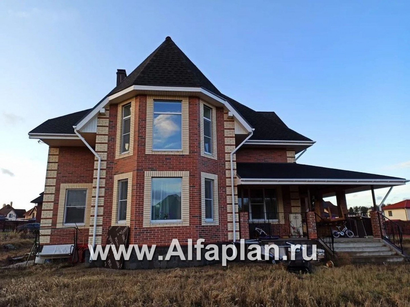 Проекты домов Альфаплан - «Клио» - небольшой дом с угловой террасой - дополнительное изображение №4