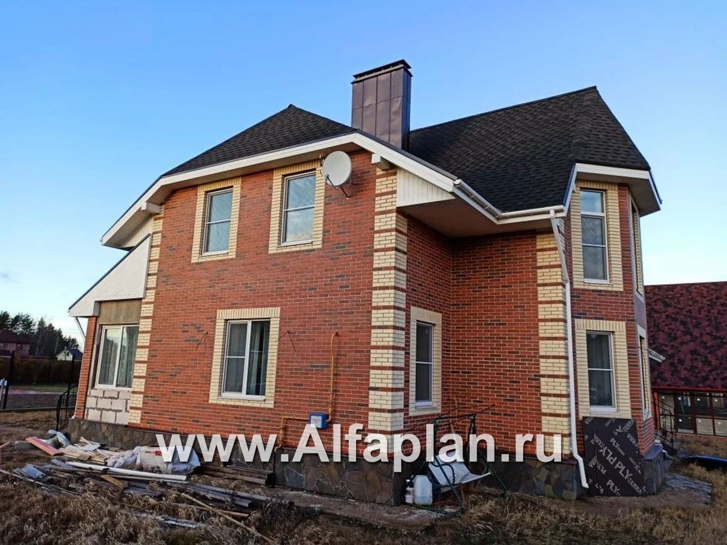 Проекты домов Альфаплан - «Клио» - небольшой дом с угловой террасой - дополнительное изображение №6
