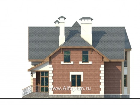 Проекты домов Альфаплан - «Клио» - небольшой дом с угловой террасой - превью фасада №2