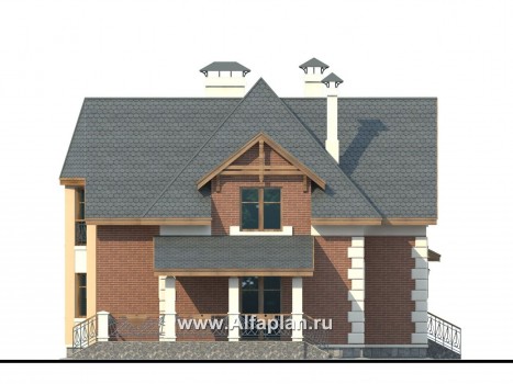 Проекты домов Альфаплан - «Клио» - небольшой дом с угловой террасой - превью фасада №3