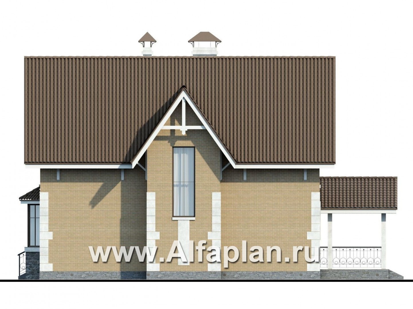 Проекты домов Альфаплан - «Примавера» - компактный загородный дом - изображение фасада №2