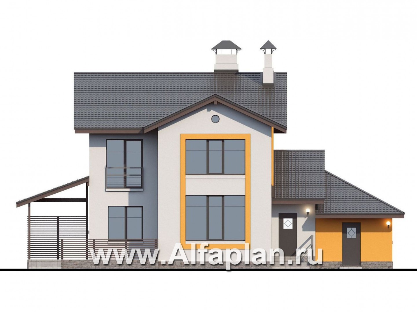 Проекты домов Альфаплан - «Скандинавия» - современный коттедж с удобной планировкой - изображение фасада №4