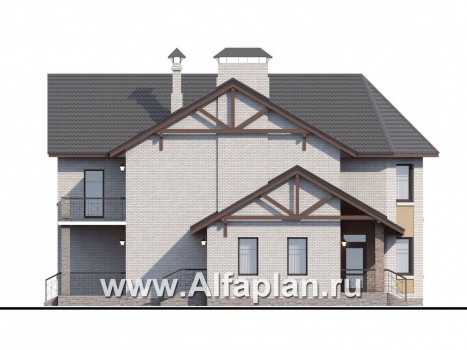 Проекты домов Альфаплан - «Чистые пруды» - компактный дом со вторым светом - превью фасада №3
