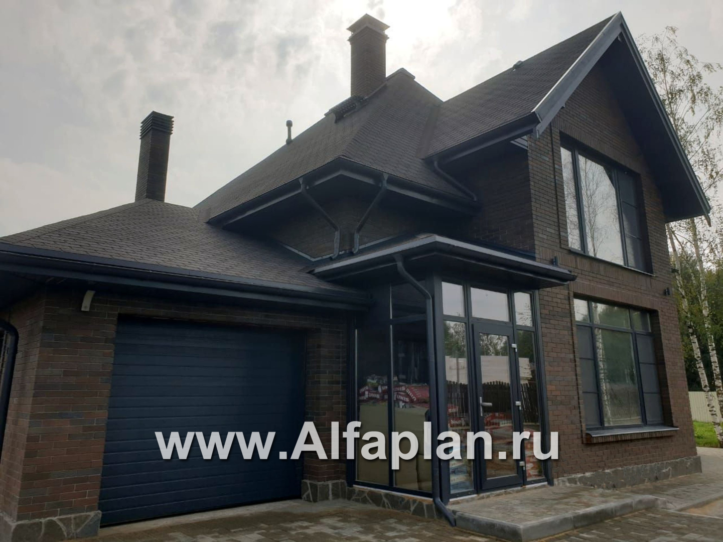 Проекты домов Альфаплан - «Альтаир» - современный мансардный дом с гаражом - дополнительное изображение №3
