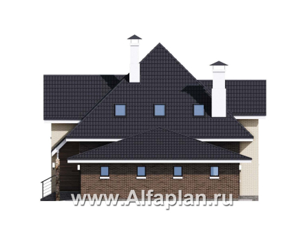 Проекты домов Альфаплан - «Альтаир» - современный мансардный дом с гаражом - превью фасада №2
