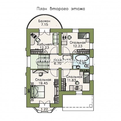 Проекты домов Альфаплан - «Стелла»- компактный дом для маленького участка  - превью плана проекта №2
