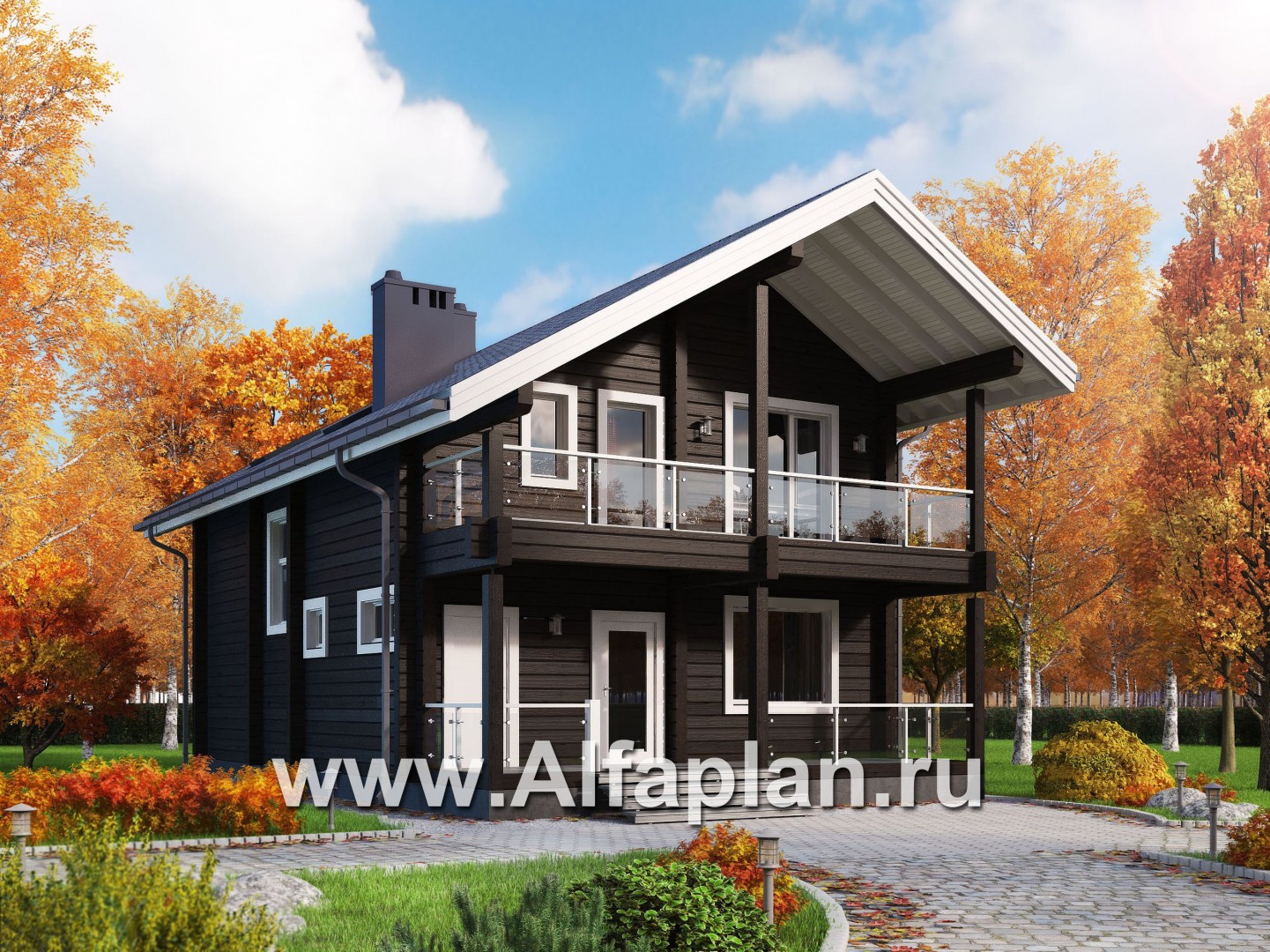 Проекты домов Альфаплан - Удобный дом-дача для загородного отдыха - дополнительное изображение №1