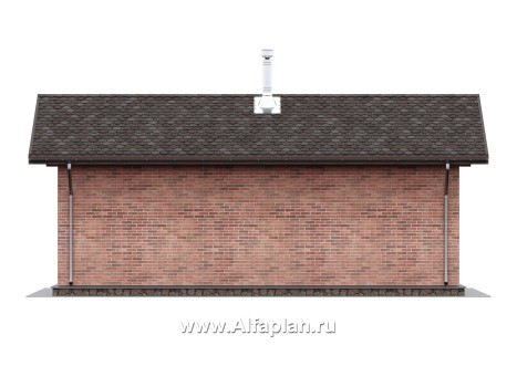 Проекты домов Альфаплан - Баня с удобной красивой верандой (беседкой) - превью фасада №4