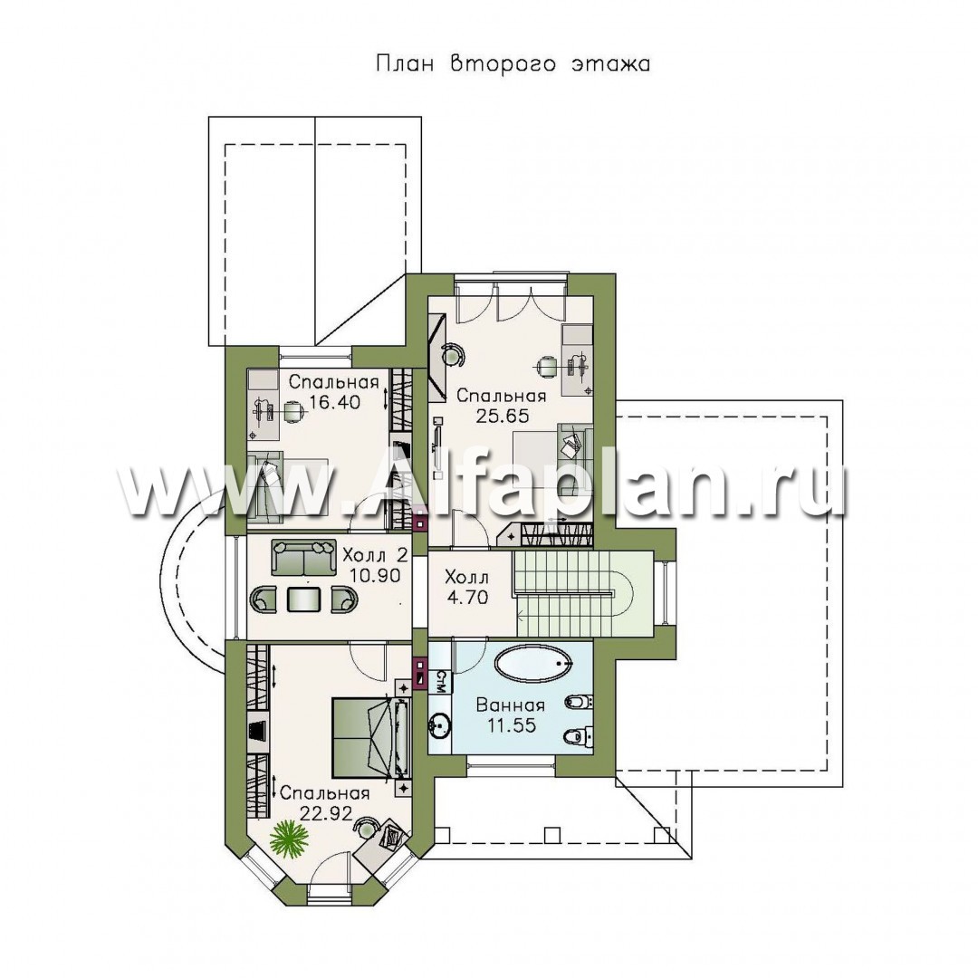 Проекты домов Альфаплан - «Митридат»- коттедж в средиземноморском стиле - план проекта №2