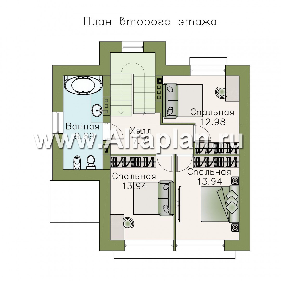 Проекты домов Альфаплан - «Сапфир» - трехэтажный дом с большим гаражом для маленького участка - план проекта №3