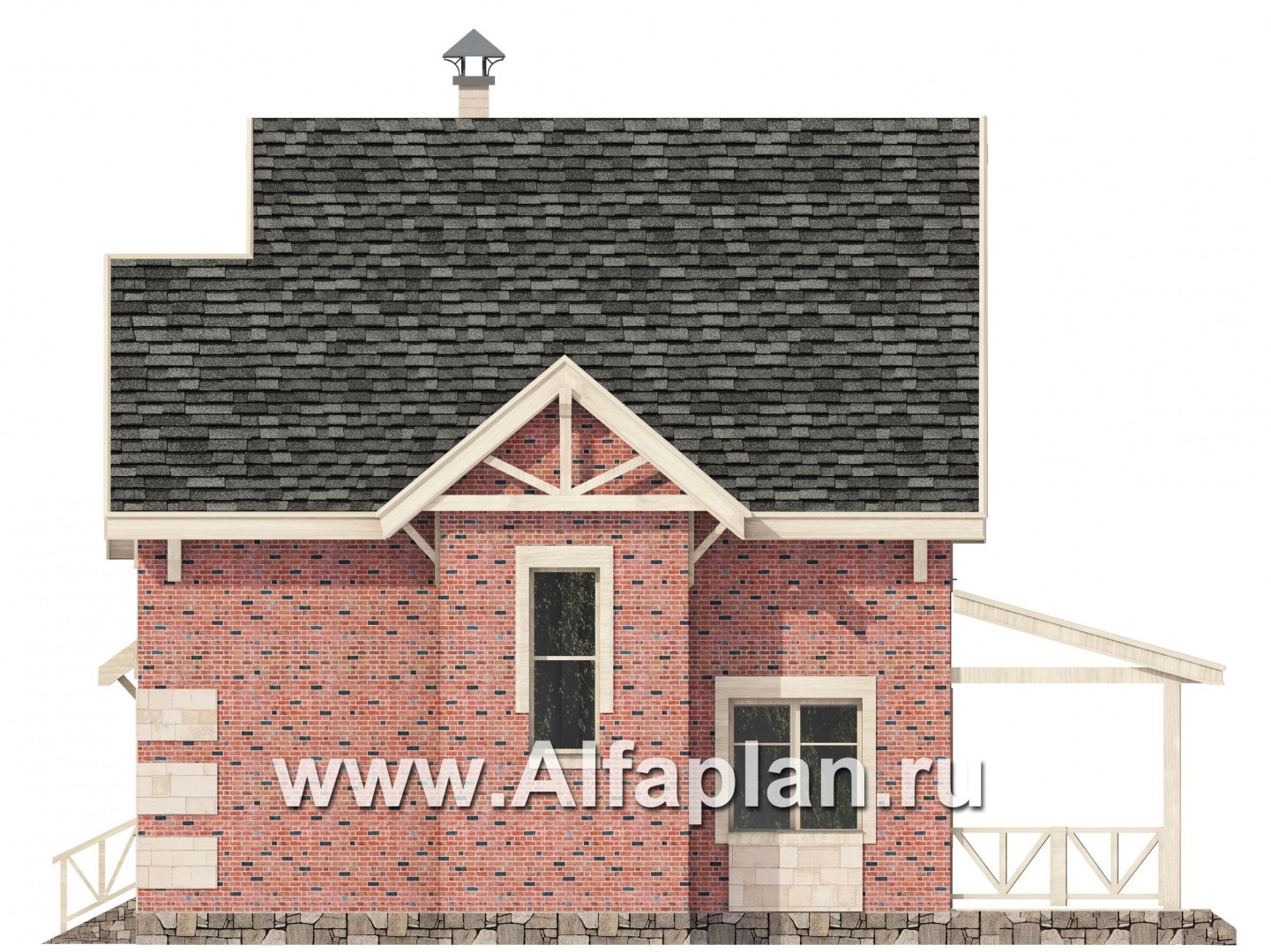 Проекты домов Альфаплан - «Новая пристань» - дом для удобной загородной жизни - изображение фасада №2