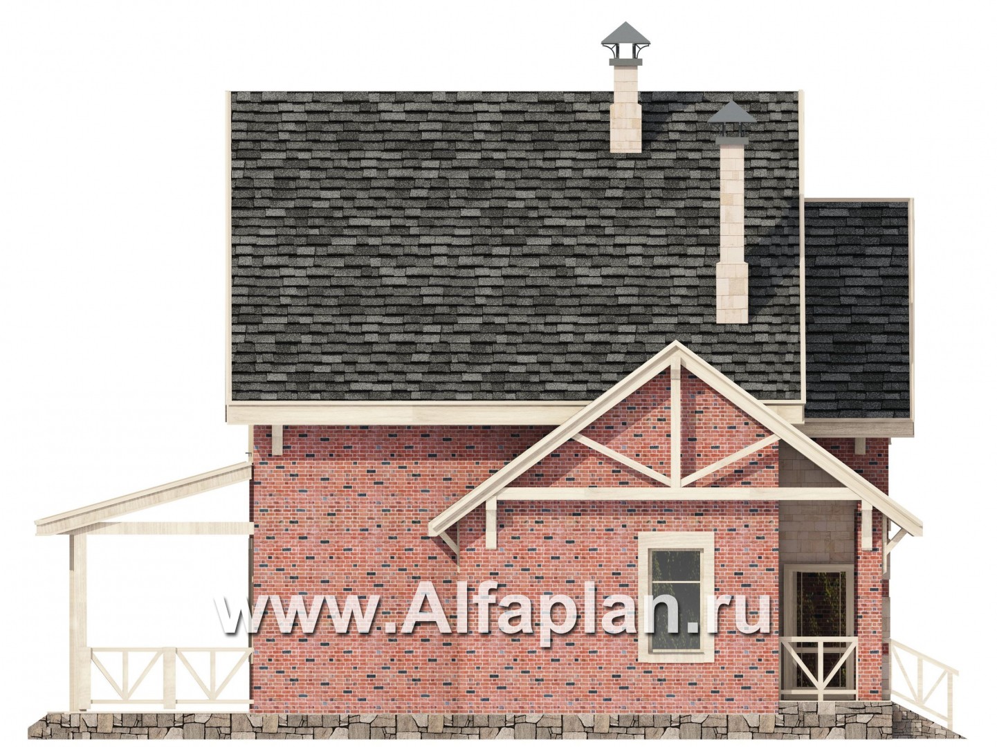 Проекты домов Альфаплан - «Новая пристань» - дом для удобной загородной жизни - изображение фасада №3