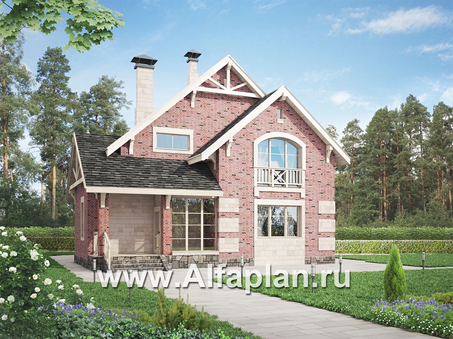 Проекты домов Альфаплан - «Новая пристань» - дом для удобной загородной жизни - основное изображение